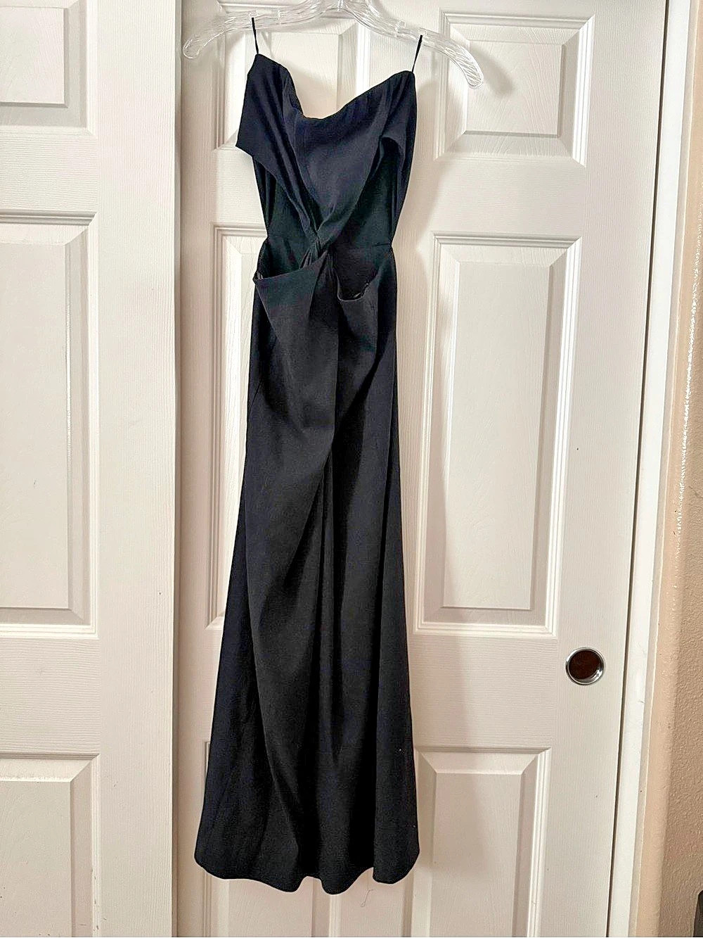 ZARA Strapless Twist Front Maxi Dress with Cutouts Black Size Large